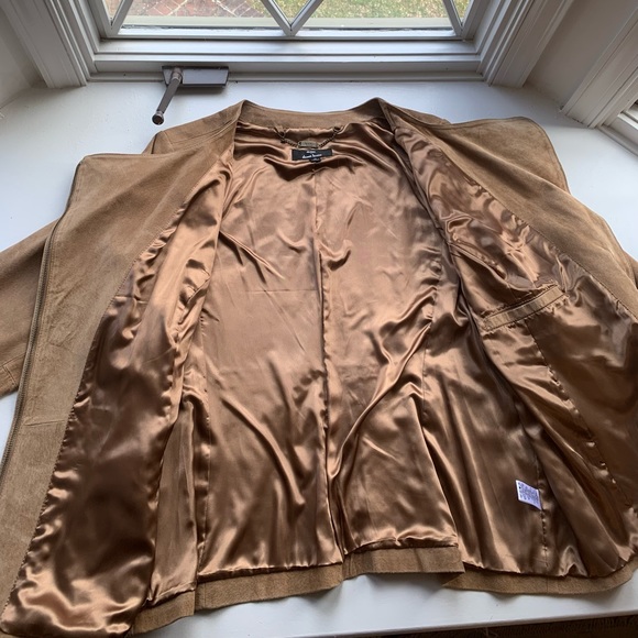 Dennis Basso Suede Tan Jacket size 1X - Picture 8 of 17